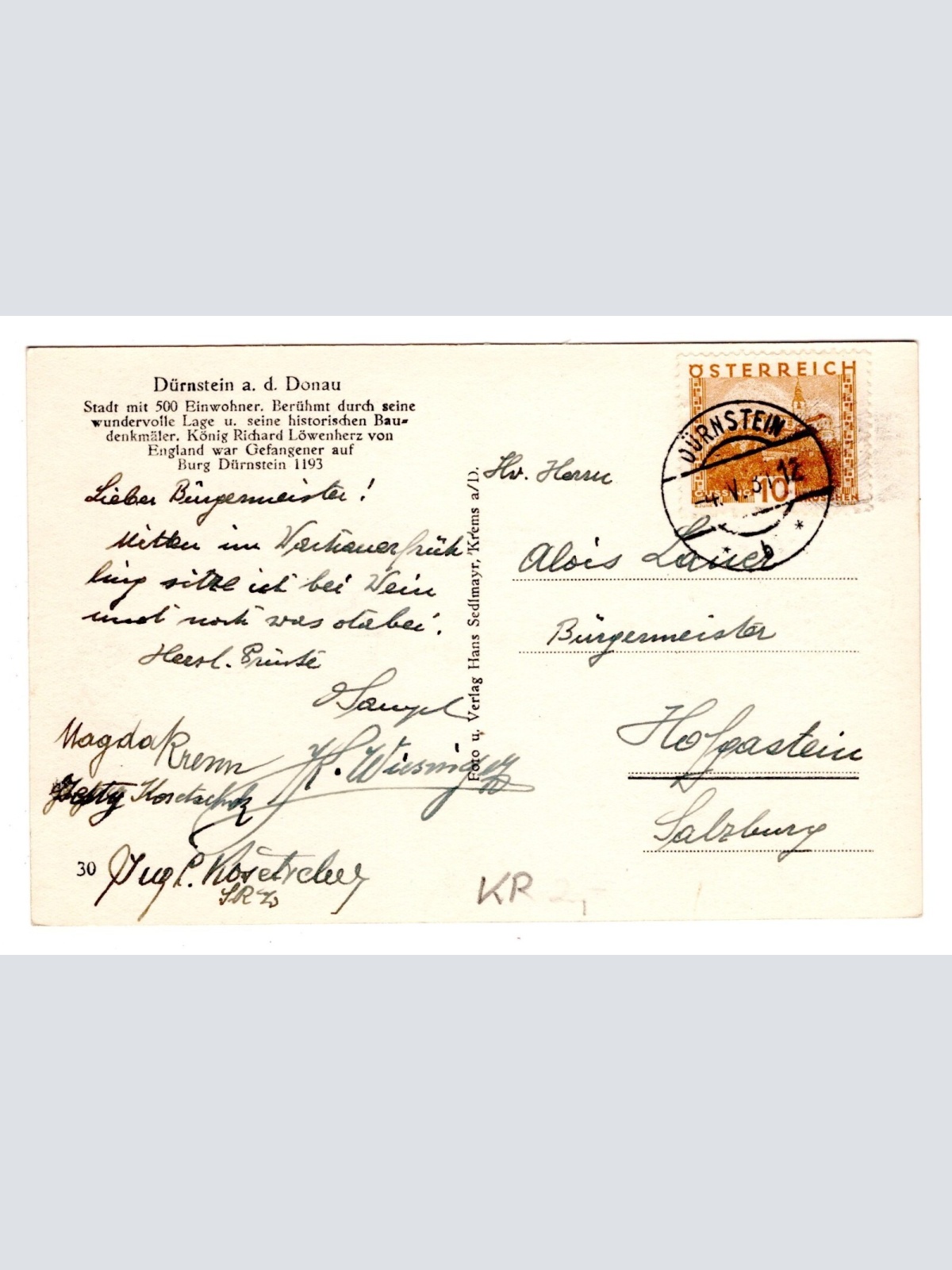 AK, Dürnstein, Niederösterreich, Ansichtskarte (S5997)