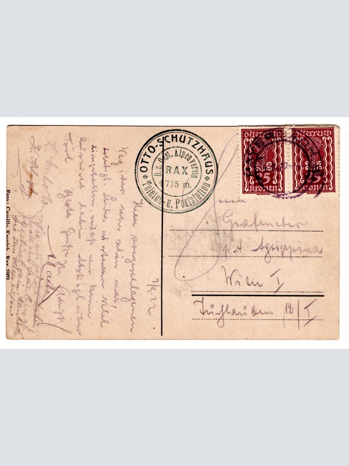 AK, Rax, Am Oberen Zimmersteig, Ansichtskarte (S6050)