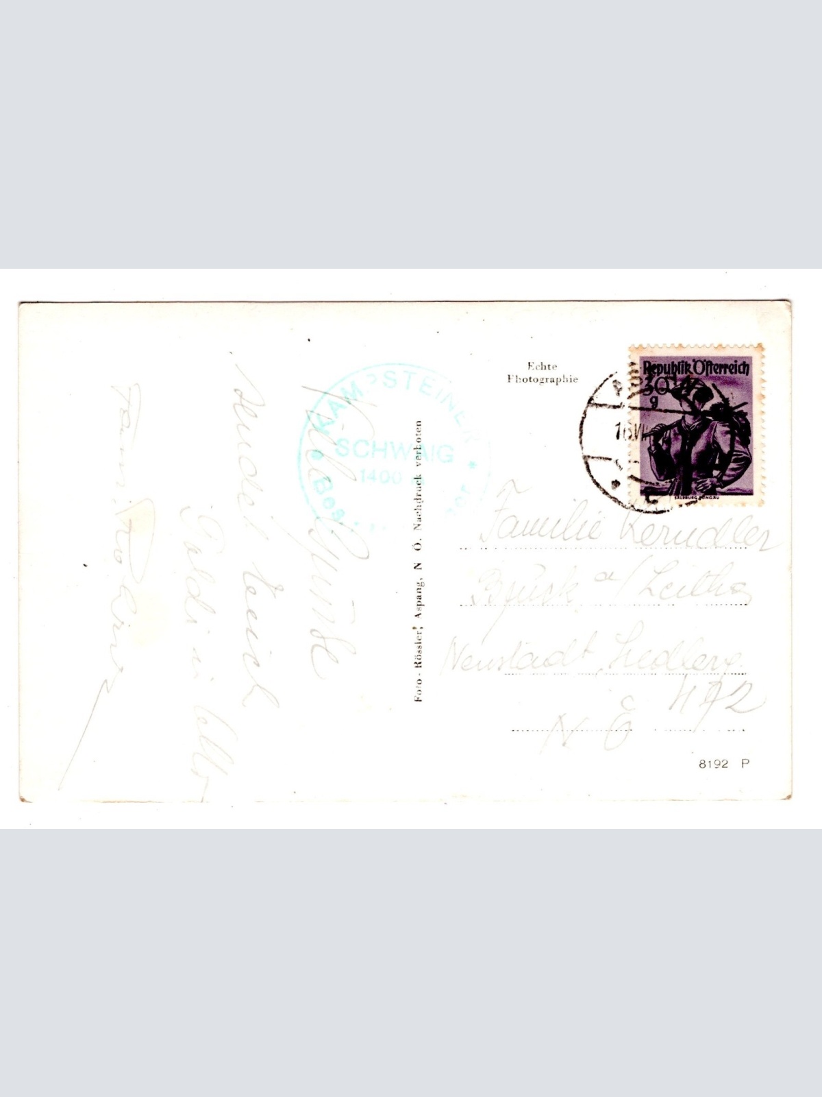 AK, Kampsteiner Schweig, Niederösterreich, Ansichtskarte (S6073)