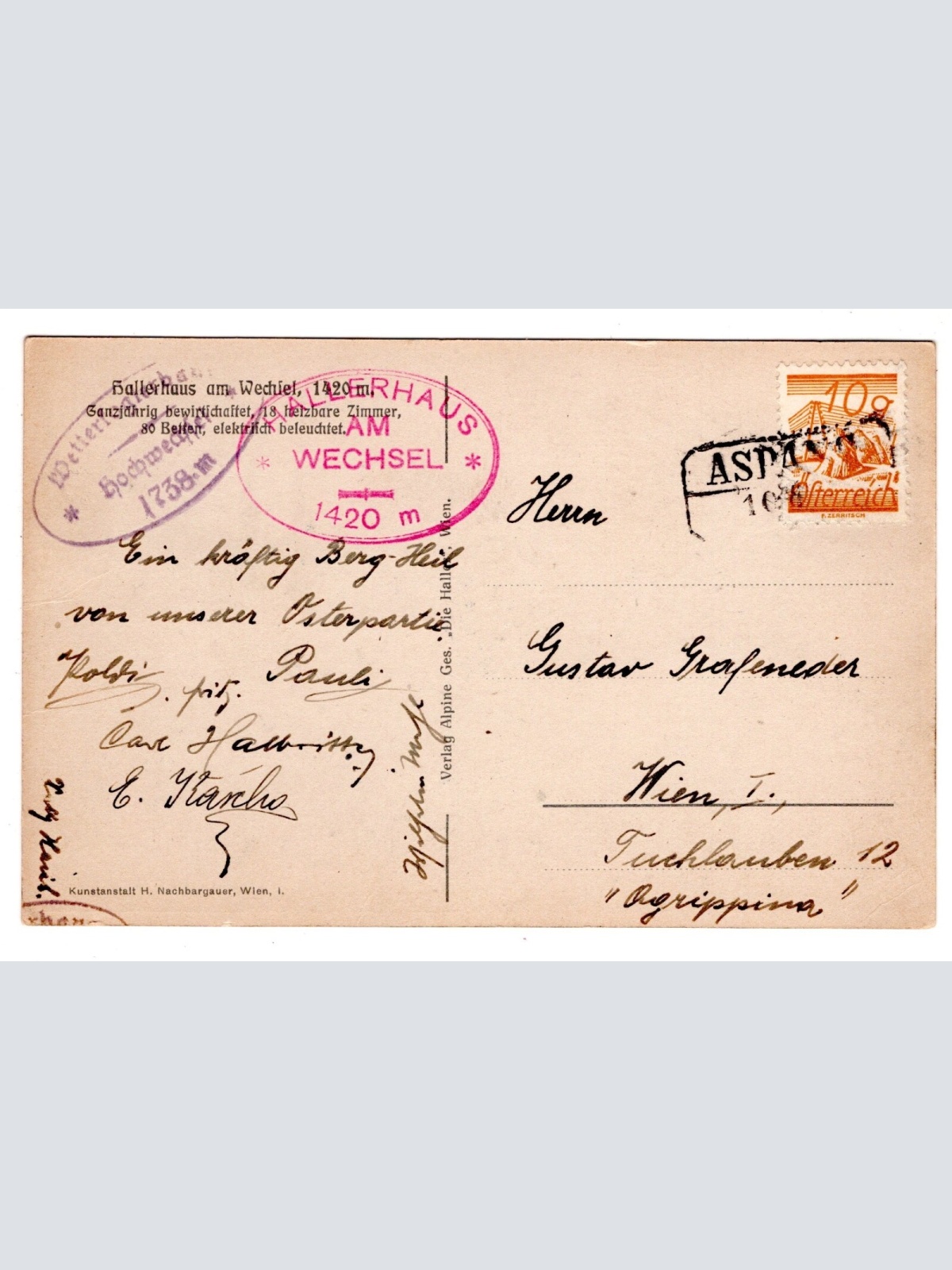 AK, Hallerhaus am Wechsel, Niederösterreich, Ansichtskarte (S6111)