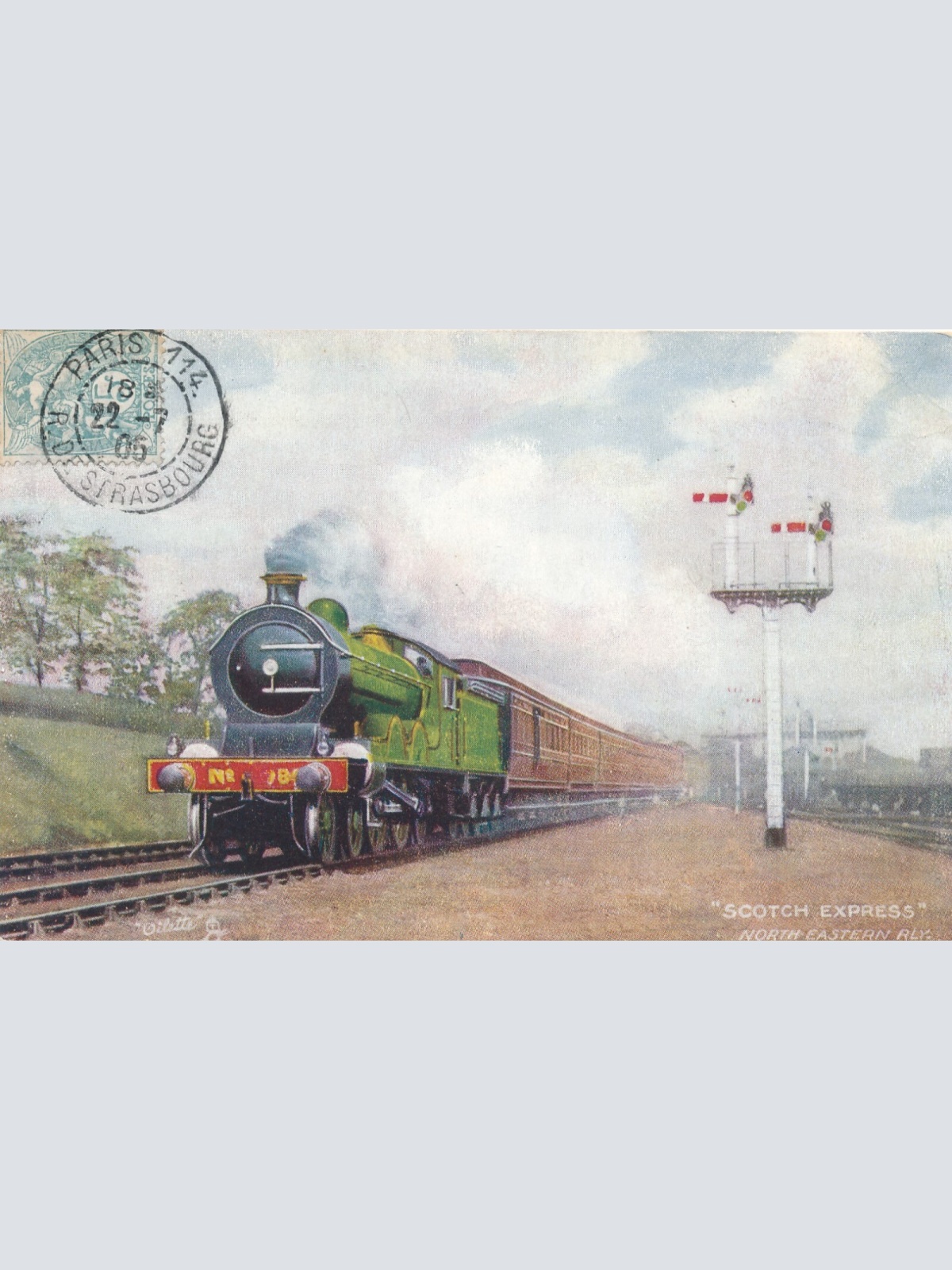 AK Eisenbahn - Zug Scotch Express North Eastern RLY Ansichtskarte (14301)