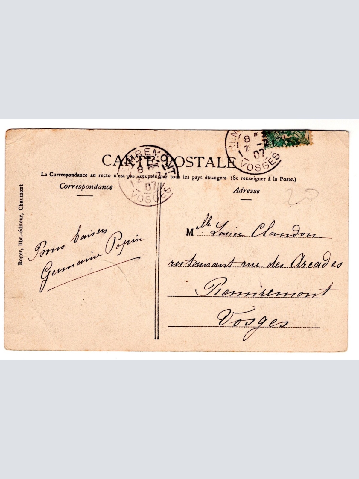 AK, Chaumont, Frankreich, Ansichtskarte (S6239)