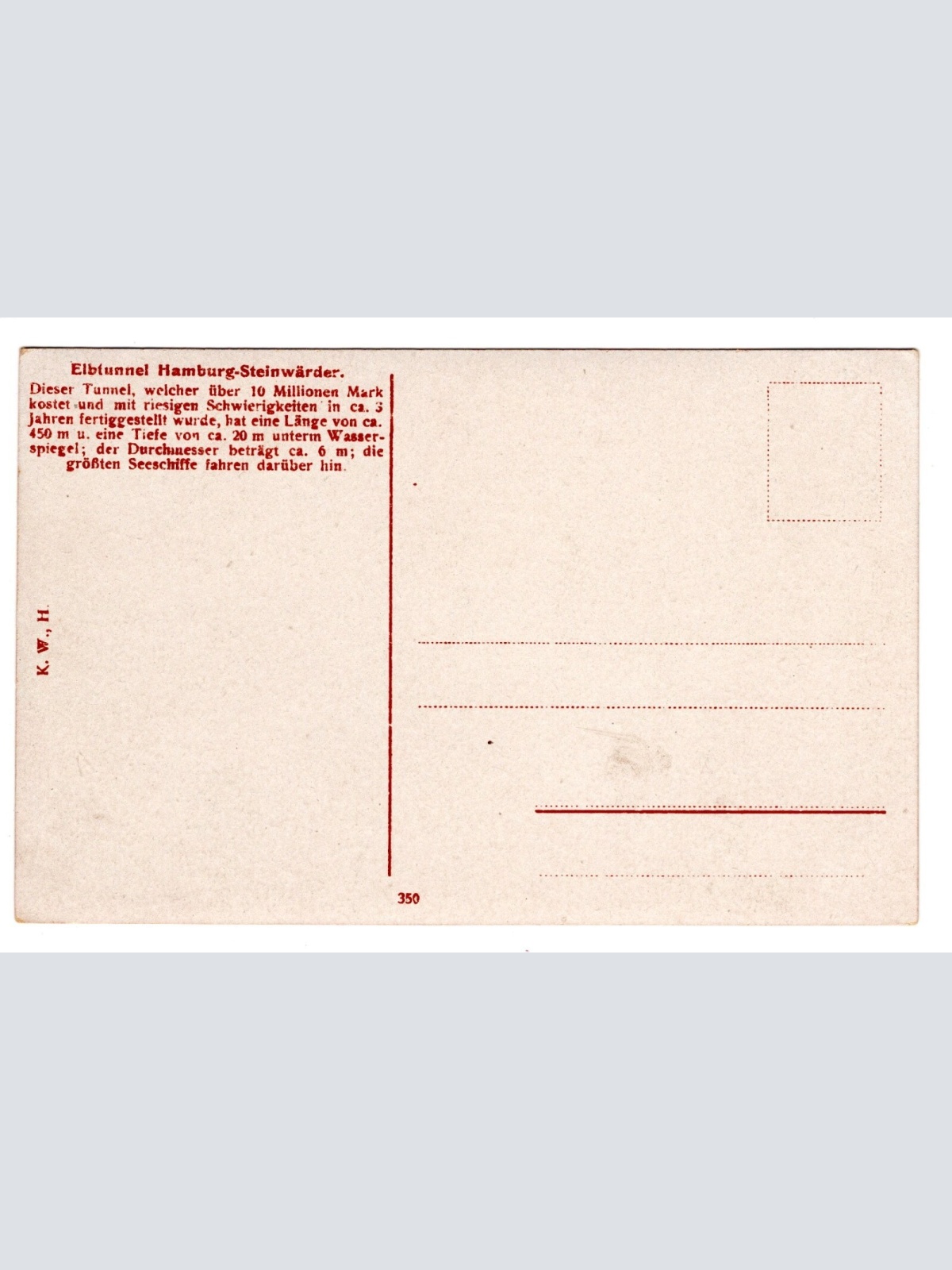 AK, Cap Finisterre, über dem Elbtunnel, Ansichtskarte (S6264)