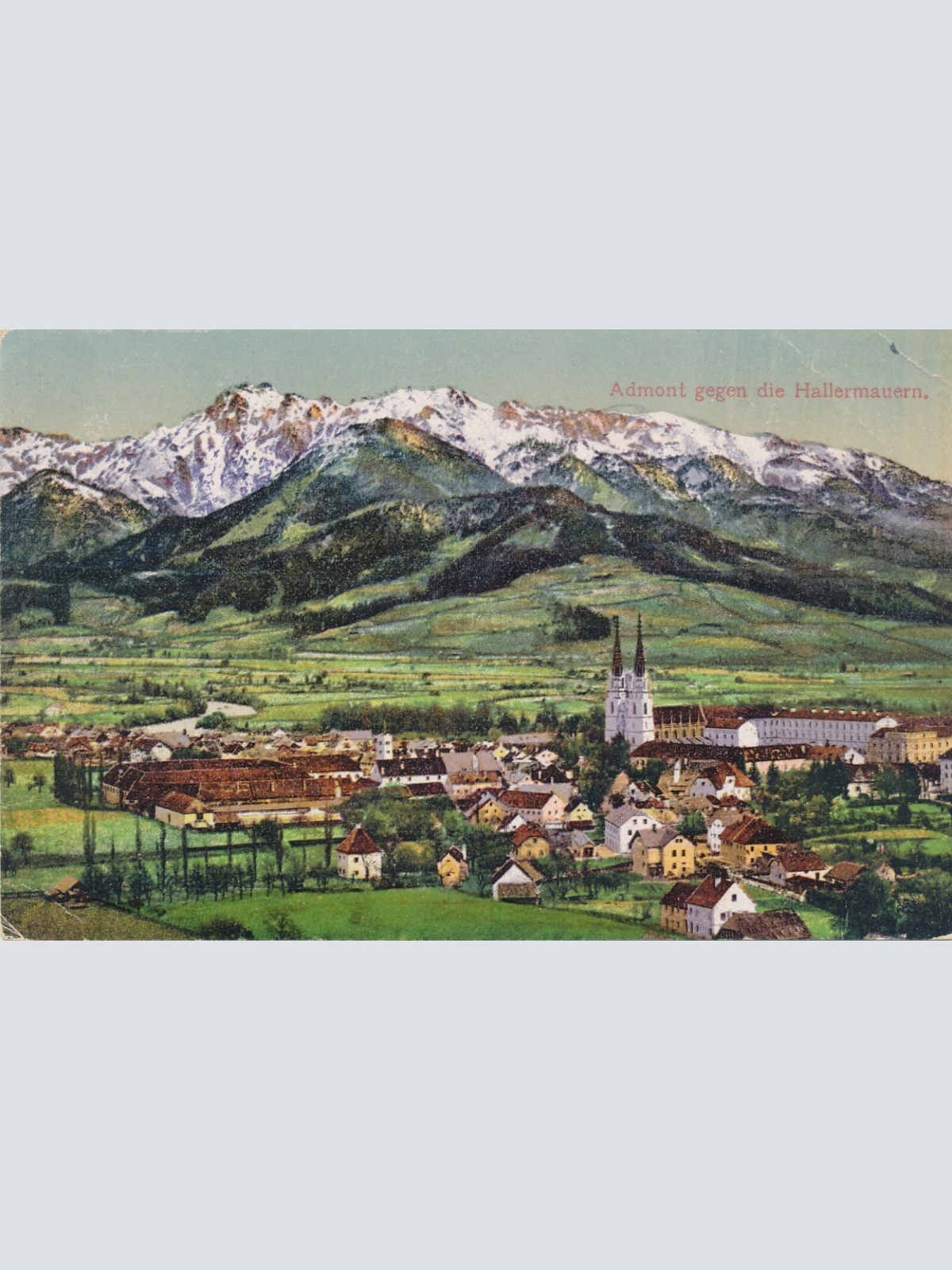 AK aus Admont gegen die Hallermauer Steiermark Ansichtskarte (14500)