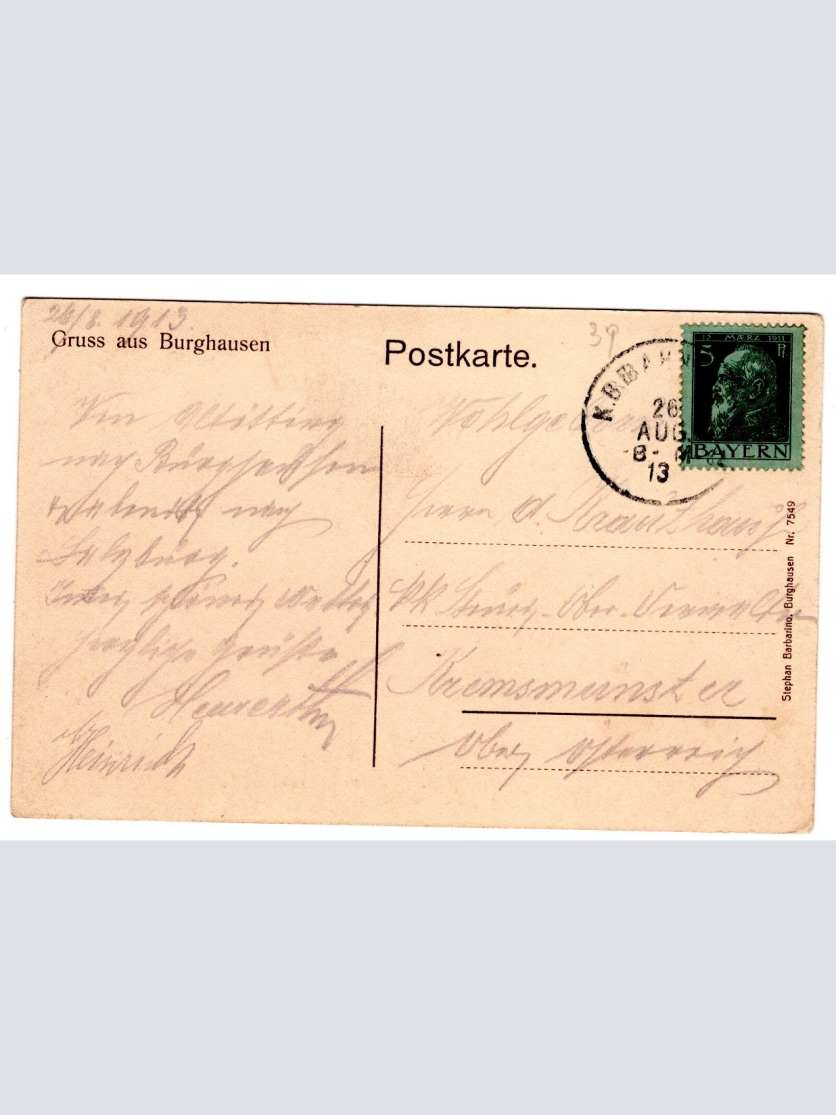 AK, Burghausen, Bayern, Hauptplatz, Ansichtskarte (S6273)