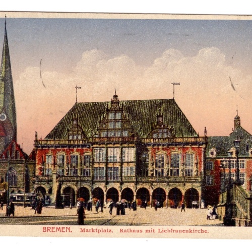 AK, Bremen, Marktplatz, Rathaus, Ansichtskarte (S6304)