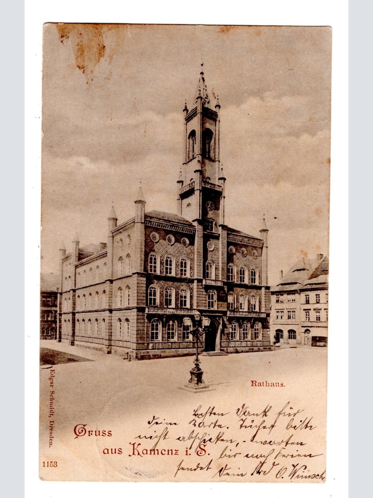 AK, Kamenz, Rathaus, Sachsen, Ansichtskarte (S6322)