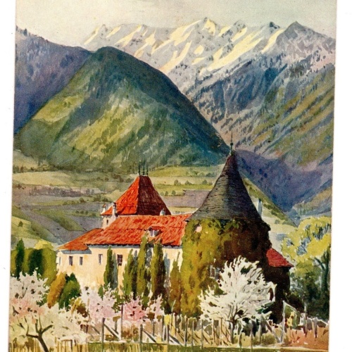 AK, Meran-Obermais, Schloss Planta, Italien, Ansichtskarte (S6358)