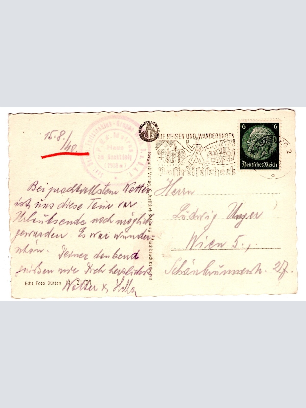 AK, Hochkönig Gipfel mit Eduard von Matras Haus, Ansichtskarte (S6387)