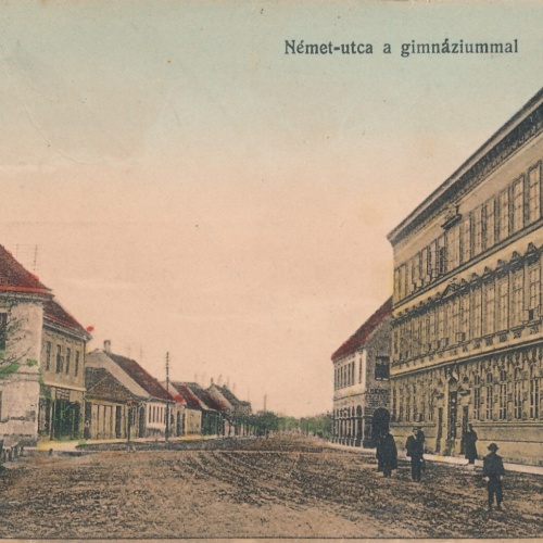 AK aus Vinkovce Nemet utca a gimnaziummal Kroatien Ansichtskarte (14344)