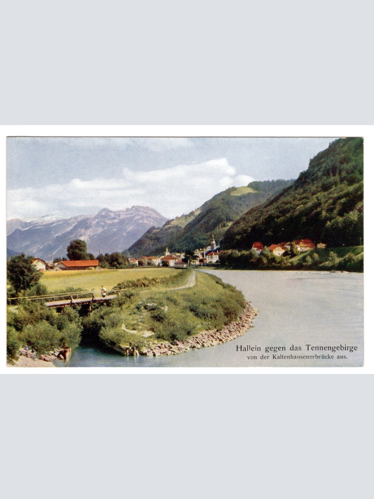 AK, Hallein gegen das Tennengebirge, Salzburg, Ansichtskarte (S6569)