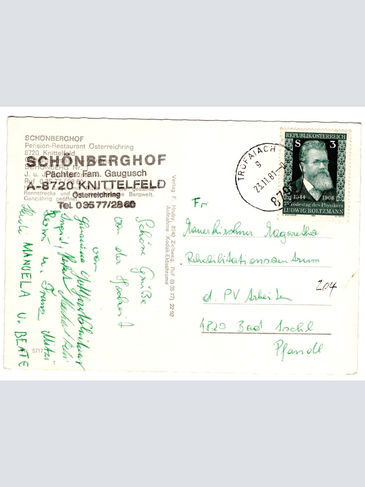 AK, Knittelfeld, Steiermark, Schönberghof, Ansichtskarte (S6582)