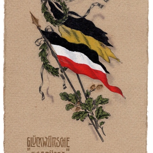AK, Glückwünsche und Grüße zum Namenstage, Flagge, Ansichtskarte (S6594)