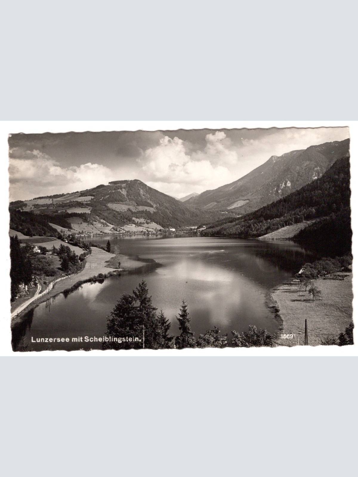 AK, Lunzersee mit Scheiblingstein, Niederösterreich, Ansichtskarte (S6633)