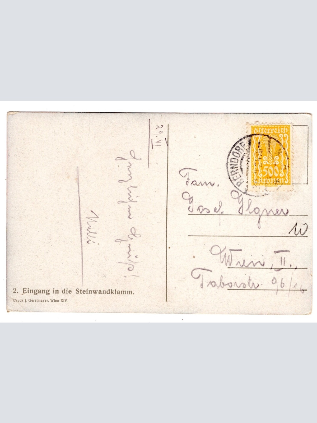 AK, Eingang in die Steinwandklamm, Niederösterreich, Ansichtskarte (S6711)