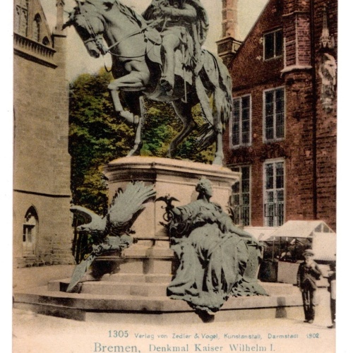AK, Bremen, Denkmal Kaiser Wilhelm I., Ansichtskarte (S6842)