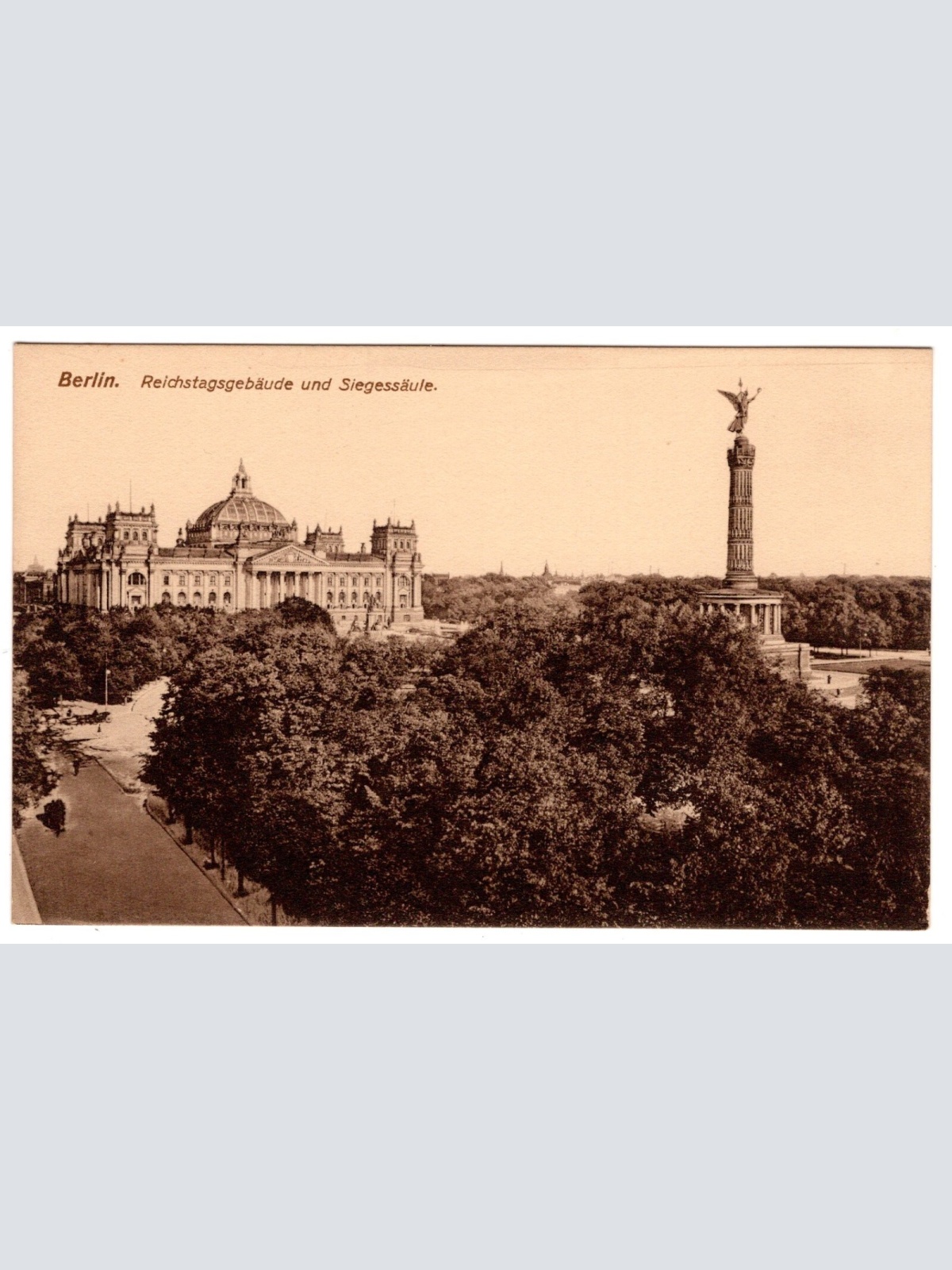 AK, Berlin, Reichstagsgebäude und Siegessäule, Ansichtskarte (S6872)