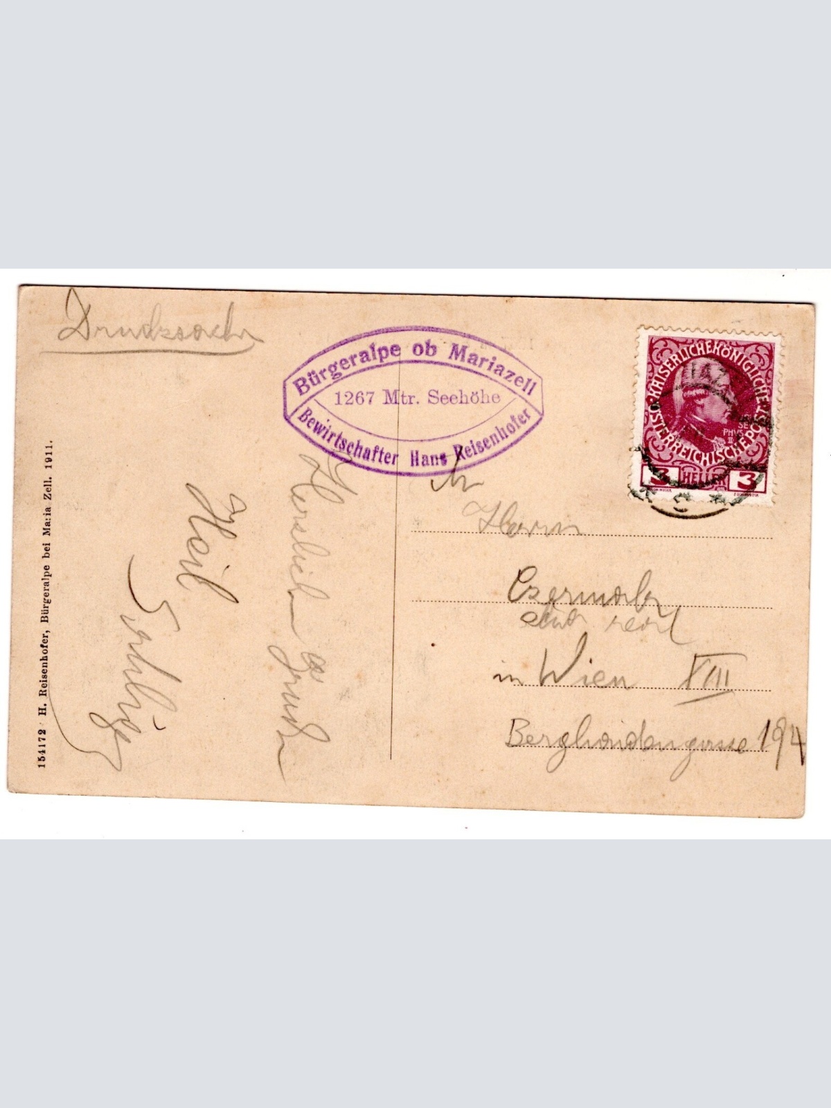 AK, Gruß von der Bürgeralpe bei Mariazell, Steiermark, Ansichtskarte (S6939)