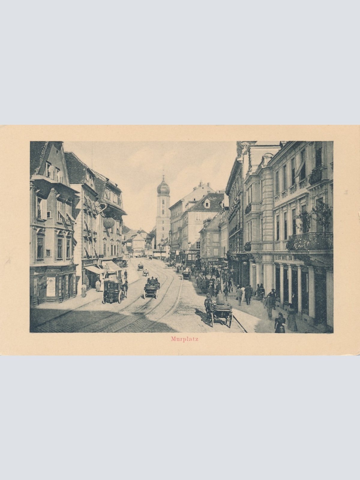 AK aus Graz Murplatz mit Kutschen Steiermark Ansichtskarte (14454)
