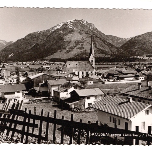 AK, Kössen gegen Unterberg, Tirol, Ansichtskarte (S6953)