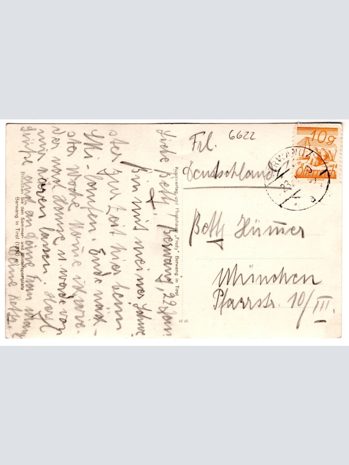 AK, Berwang in Tirol, Ansichtskarte (S6964)