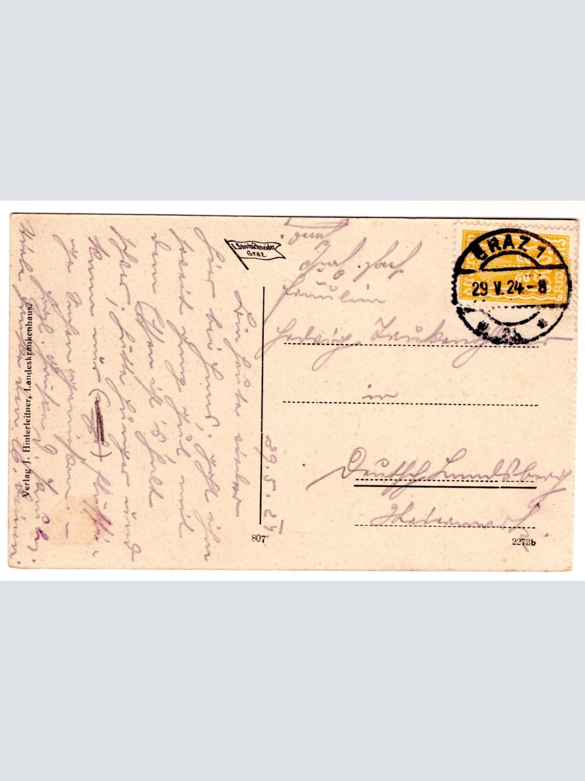 AK, Graz, Steiermark, Landeskrankenhaus, Ansichtskarte (S6997)