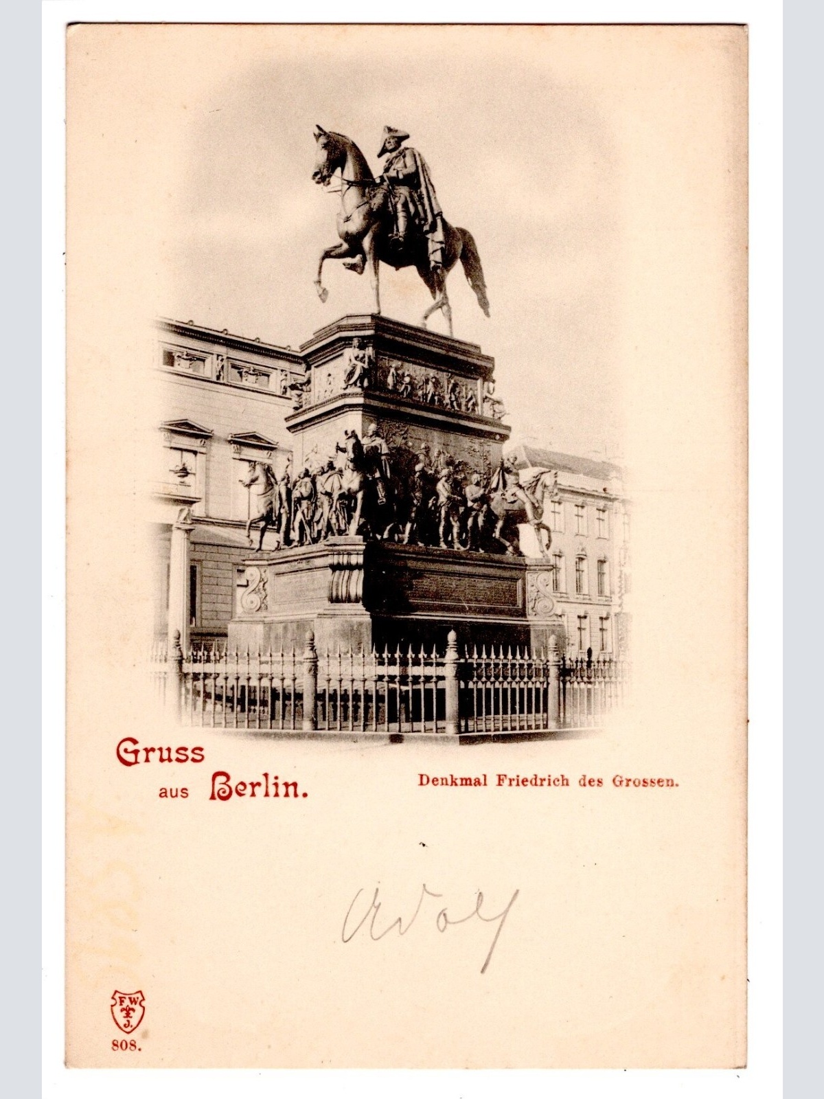 AK, Gruß aus Berlin, Denkmal Friedrich des Großen, Ansichtskarte (S7043)