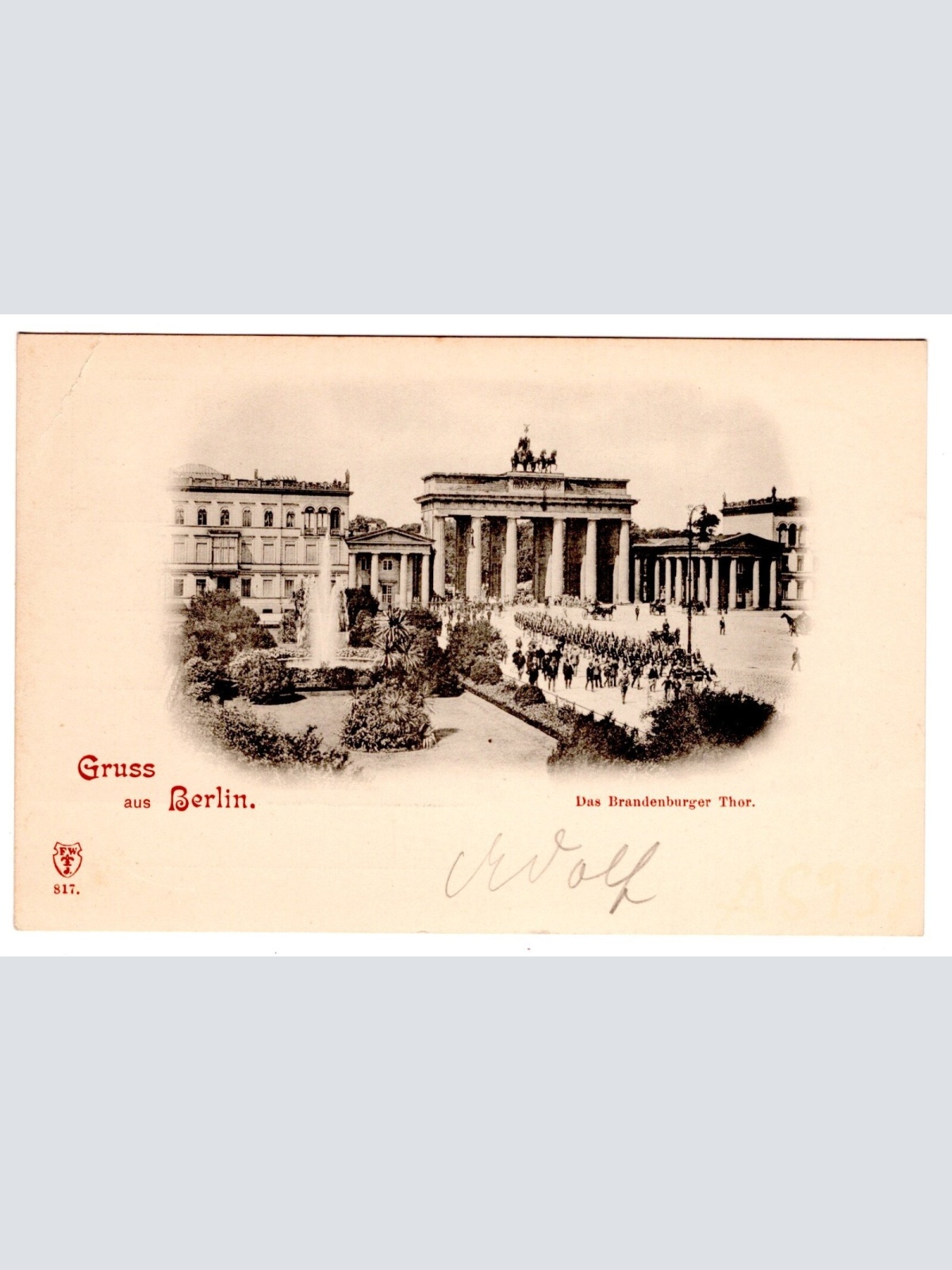 AK, Gruß aus Berlin, Das Brandenburger Thor, Ansichtskarte (S7080)