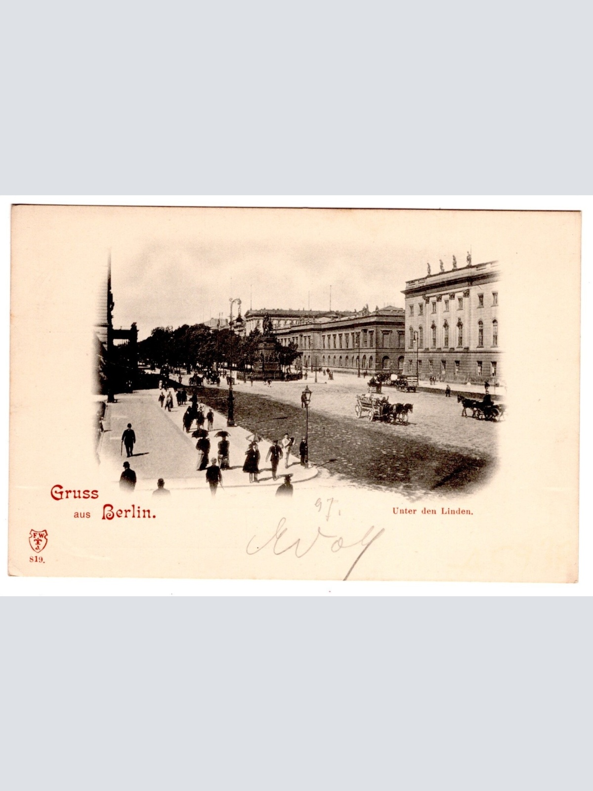 AK, Gruß aus Berlin, Unter den Linden, Ansichtskarte (S7085)