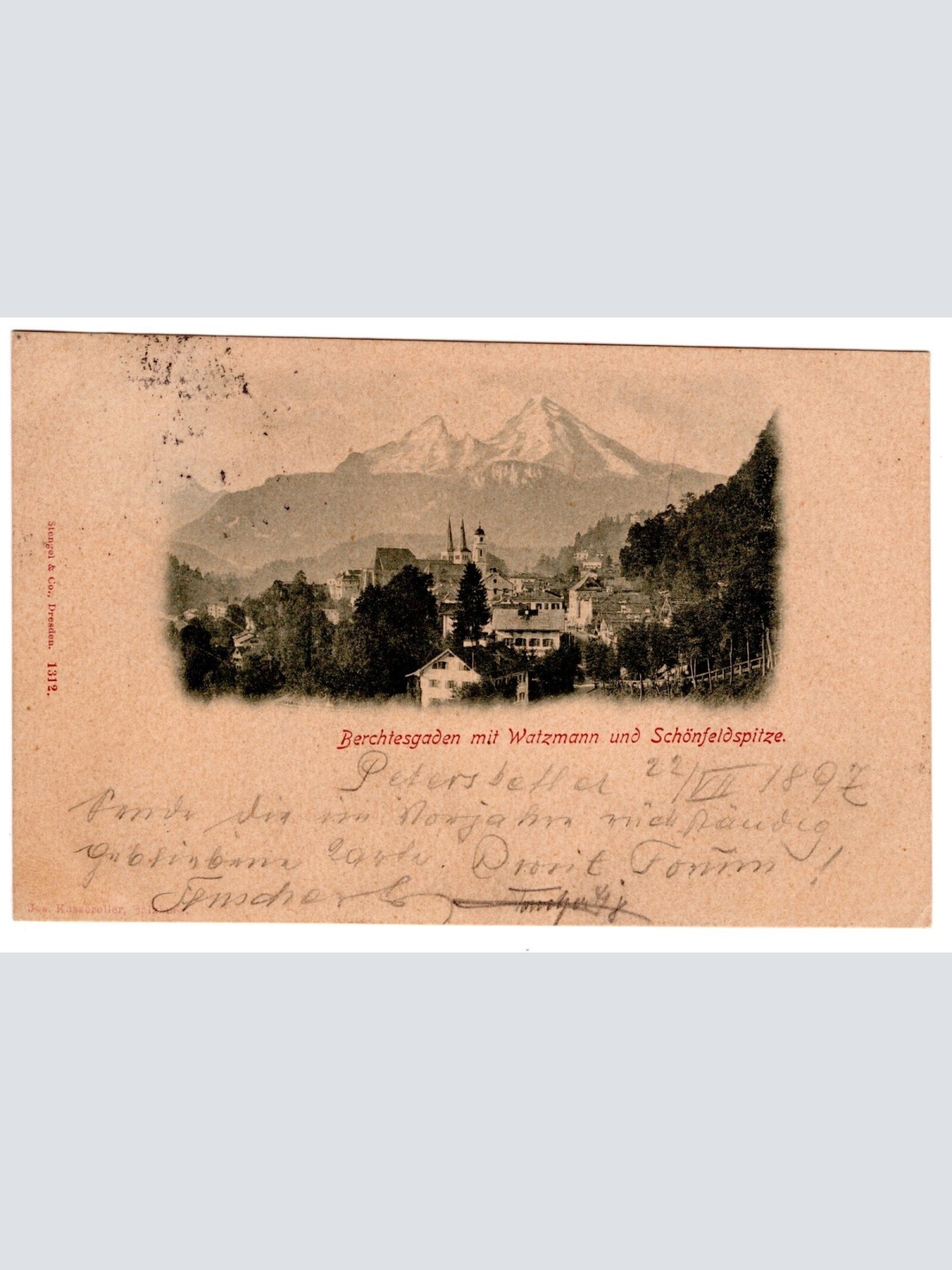 AK, Berchtesgaden mit Watzmann und Schönfeldspitze, Bayern Ansichtskarte (S7102)