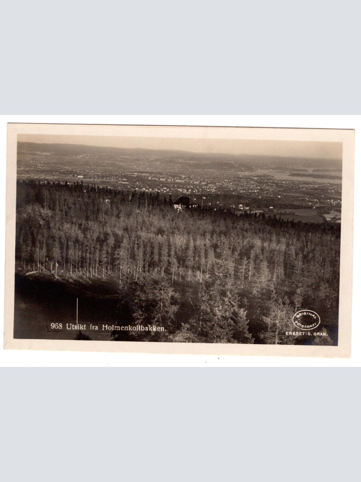 AK, Utsikt fra Holmenkollbakken, Oslo, Norwegen, Ansichtskarte (S7242)