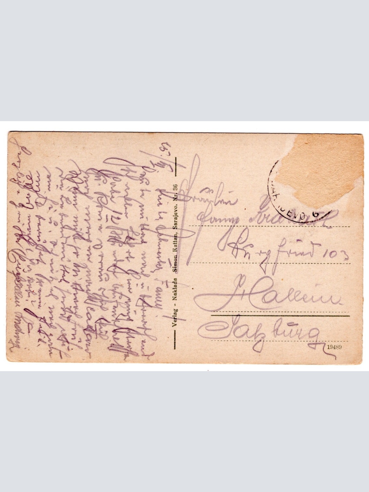 AK, Sarajevo, Alifakovac Partie, Bosnien, Ansichtskarte (S7292)