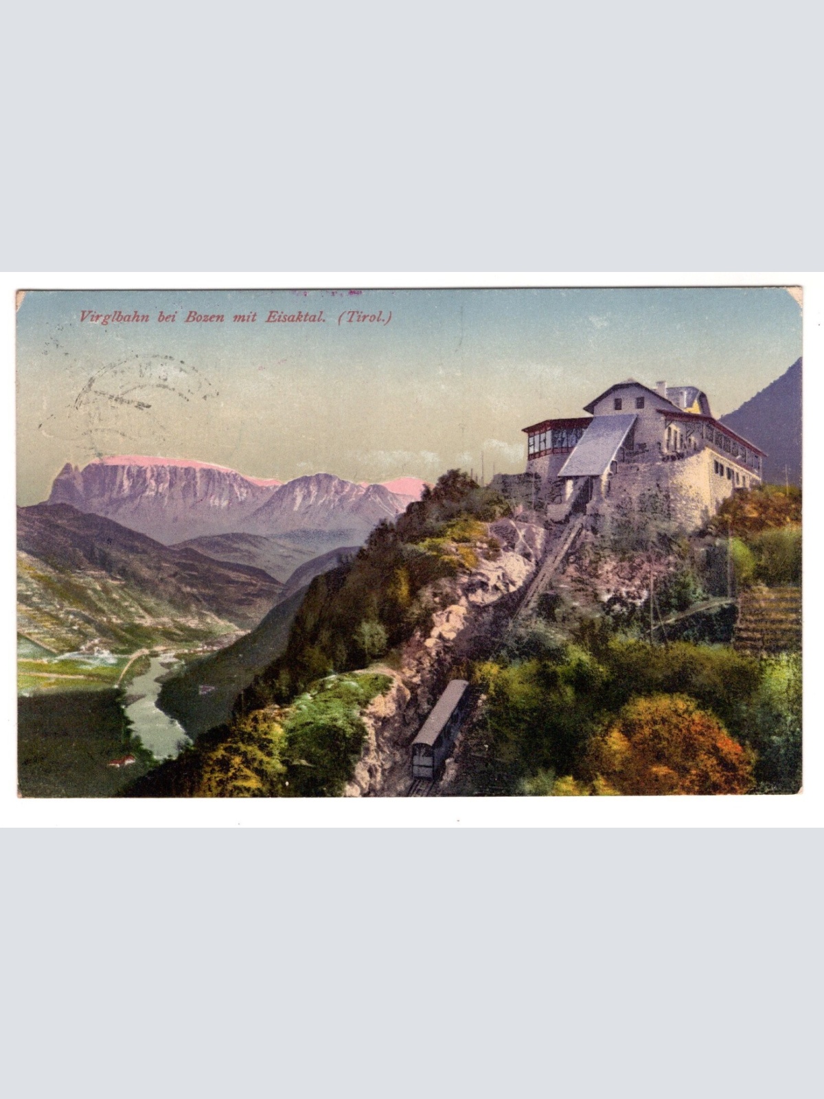 AK, Virglbahn bei Bozen mit Eisaktal, Italien, Ansichtskarte (S7296)