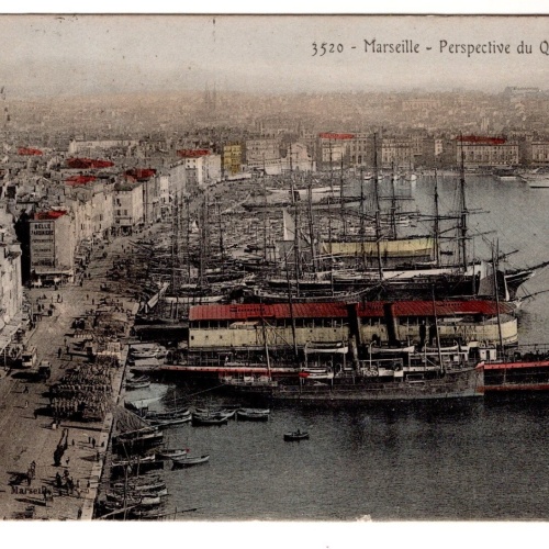 AK, Marseille, Perspective du Quai, Marius, Frankreich, Ansichtskarte (S7381)