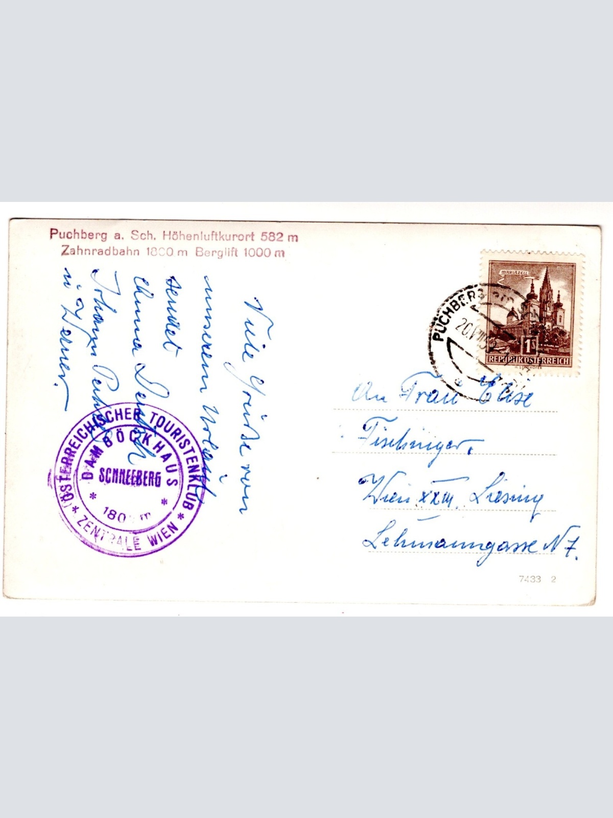 AK, Puchberg am Schneeberg, Niederösterreich, Ansichtskarte (S7446)