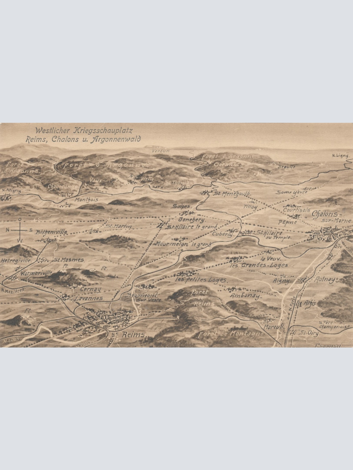 AK Westlicher Kriegsschauplatz mit Zeppelin Militaria Ansichtskarte (14622)