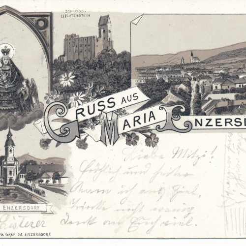 Litho - Karte gruss aus Maria Enzersdorf Niederösterreich Ansichtskarte (14356)