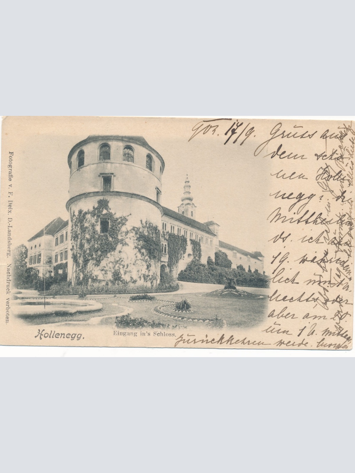 AK aus Hollenegg Eingang ins Schloss Steiermark Ansichtskarte (14636)