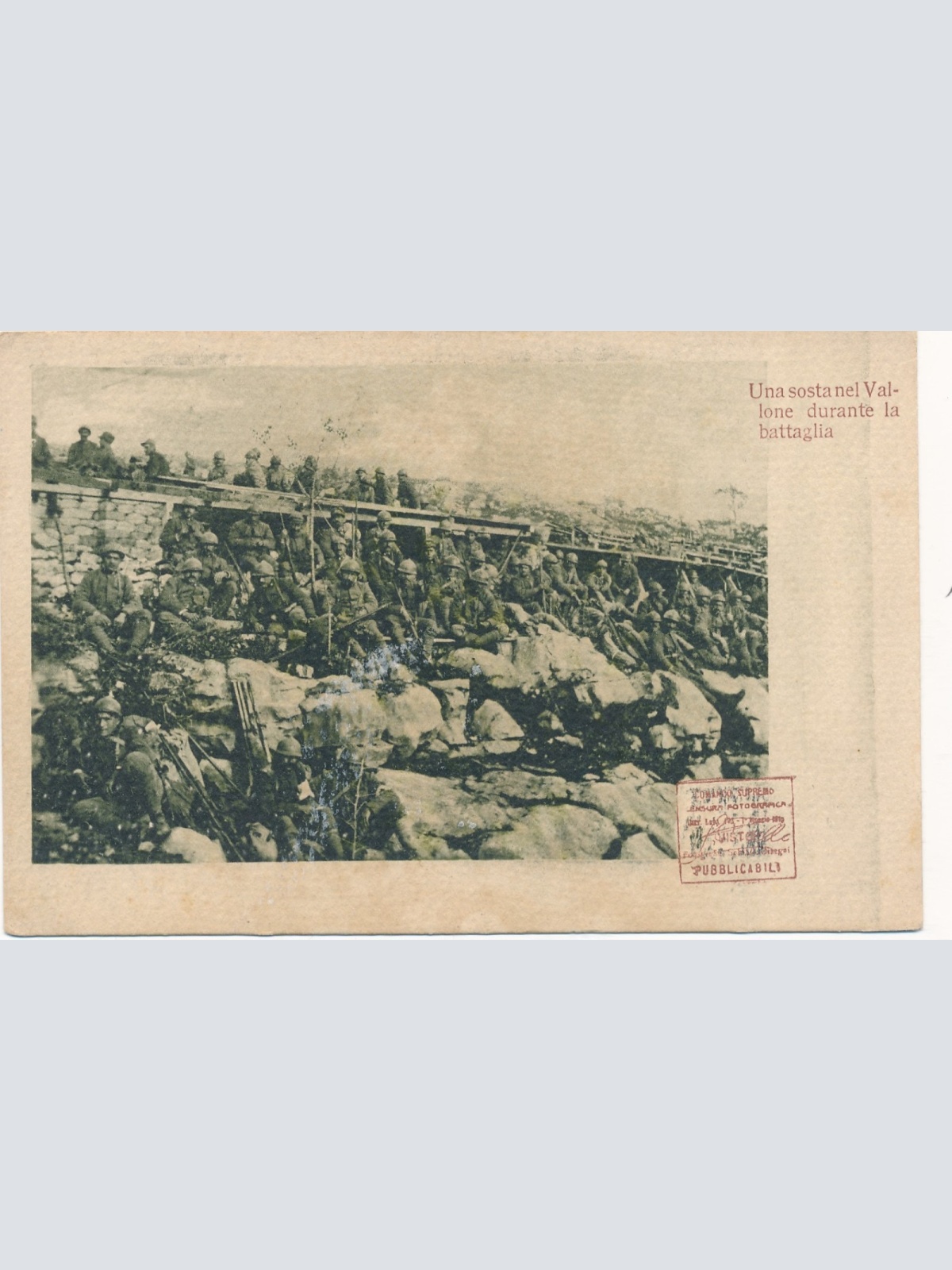 AK Una sosta nel Valone durante labattaglia Militaria Ansichtskarte (14652)