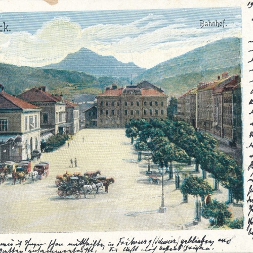 AK aus Innsbruck mit Bahnhof Tirol Ansichtskarte (14720)