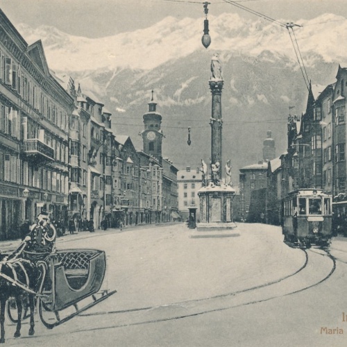 AK aus Innsbruck Maria Theresienstrasse mit Kutsche Tirol Ansichtskarte (14769)