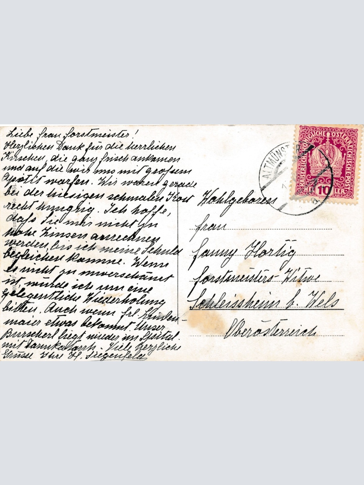 AK aus Altmünster mit dem Traunstein Ansichtskarte Oberösterreich (14831)