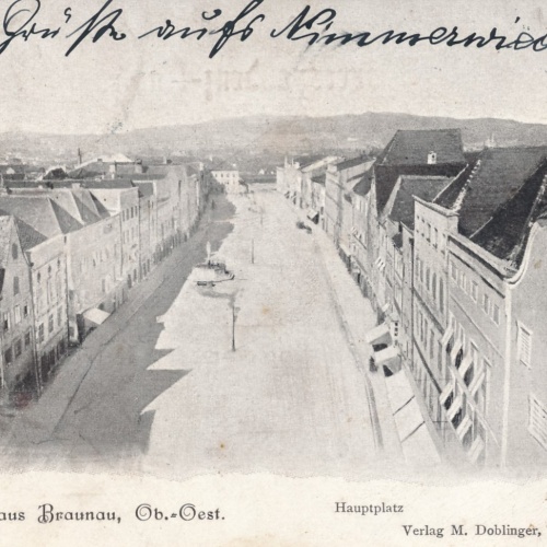 AK gruss aus Braunau Hauptplatz Oberösterreich Ansichtskarte (15061)