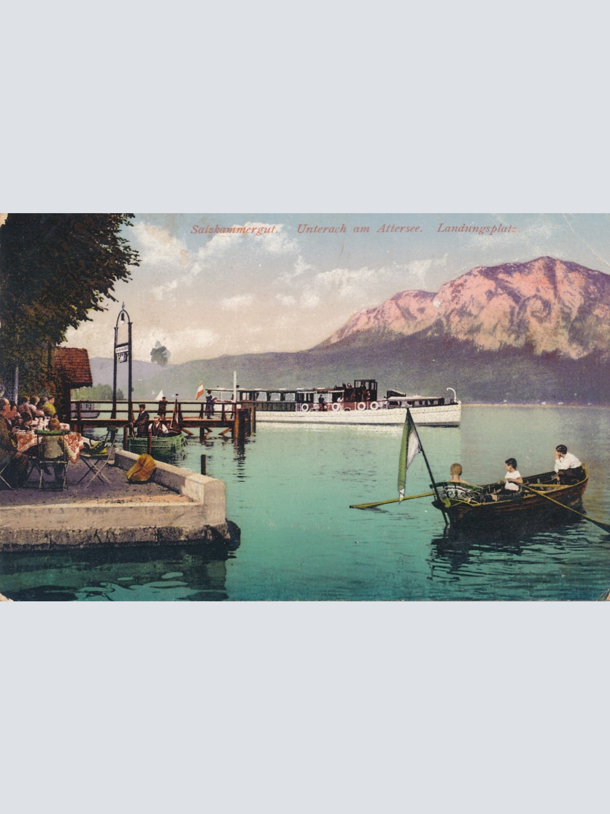 AK aus Unterach am Attersee Landungsplatz Oberösterreich Ansichtskarte (15074)