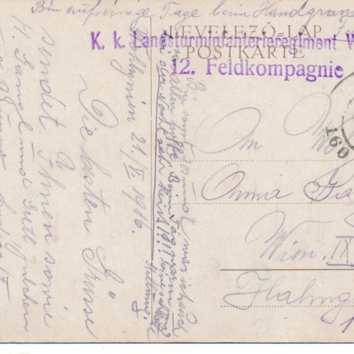 AK Feldpostkarte 160 K.K Landsturm Inf. Reg Nr 12 Feldkomp Ansichtskarte (14902)
