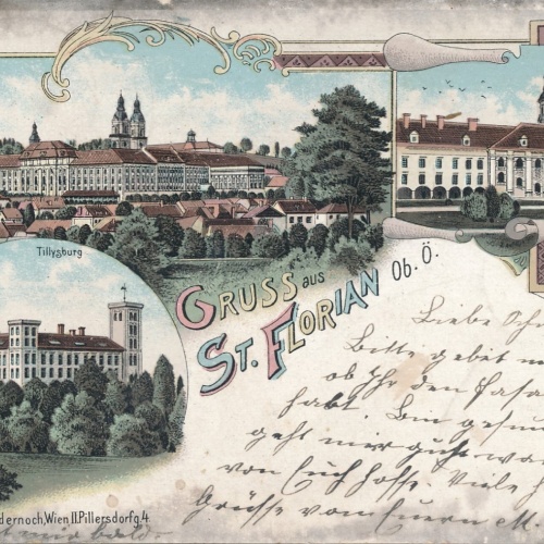 Litho - Karte gruss aus St. Florian Oberösterreich Ansichtskarte (15020)