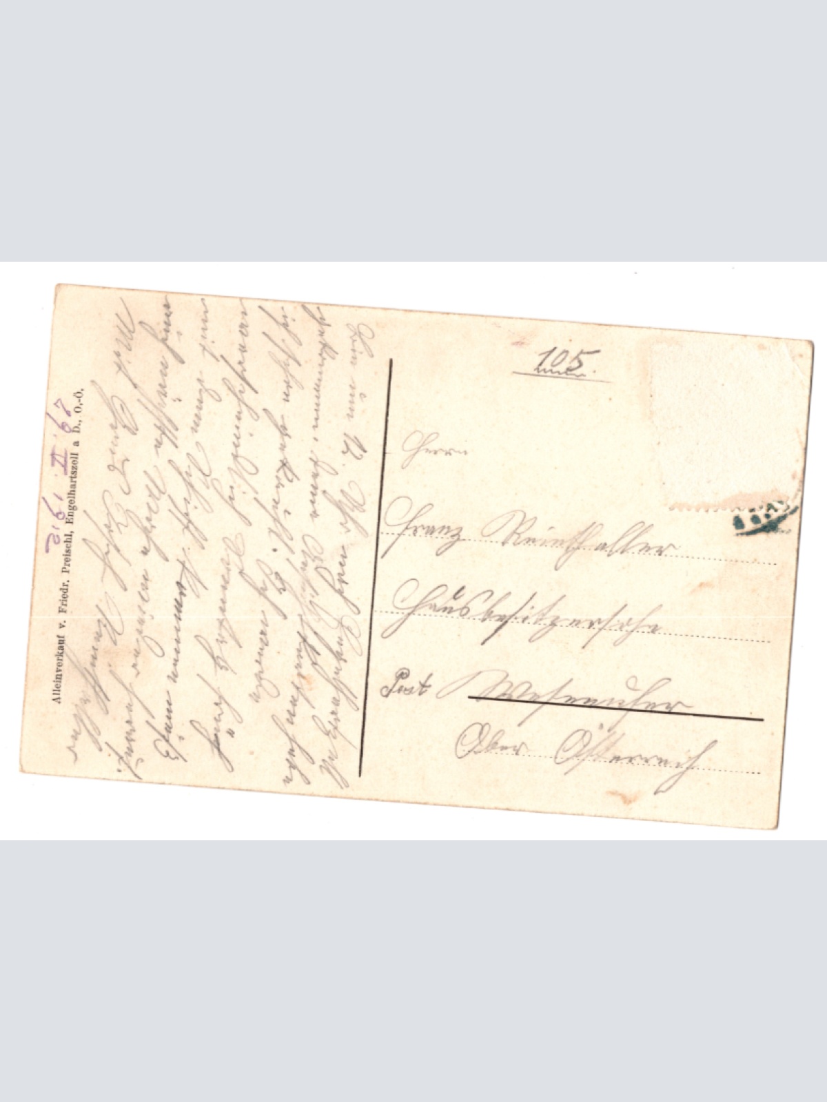 AK aus Engelhartzell a. Donau v. d. Aegidystraße , Oberösterreich (F420)