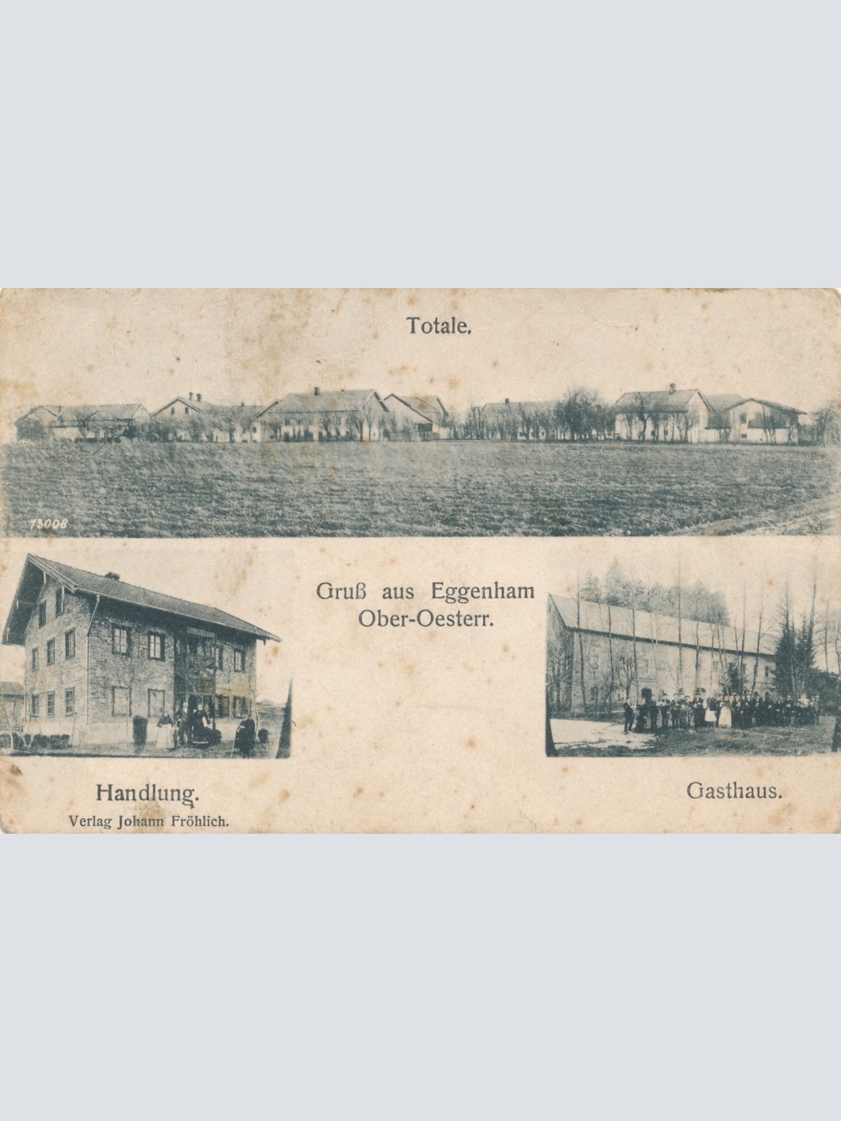 AK gruß aus Eggenham mit Handlung u Gasthaus Oberösterreich Ansichtskarte (15037