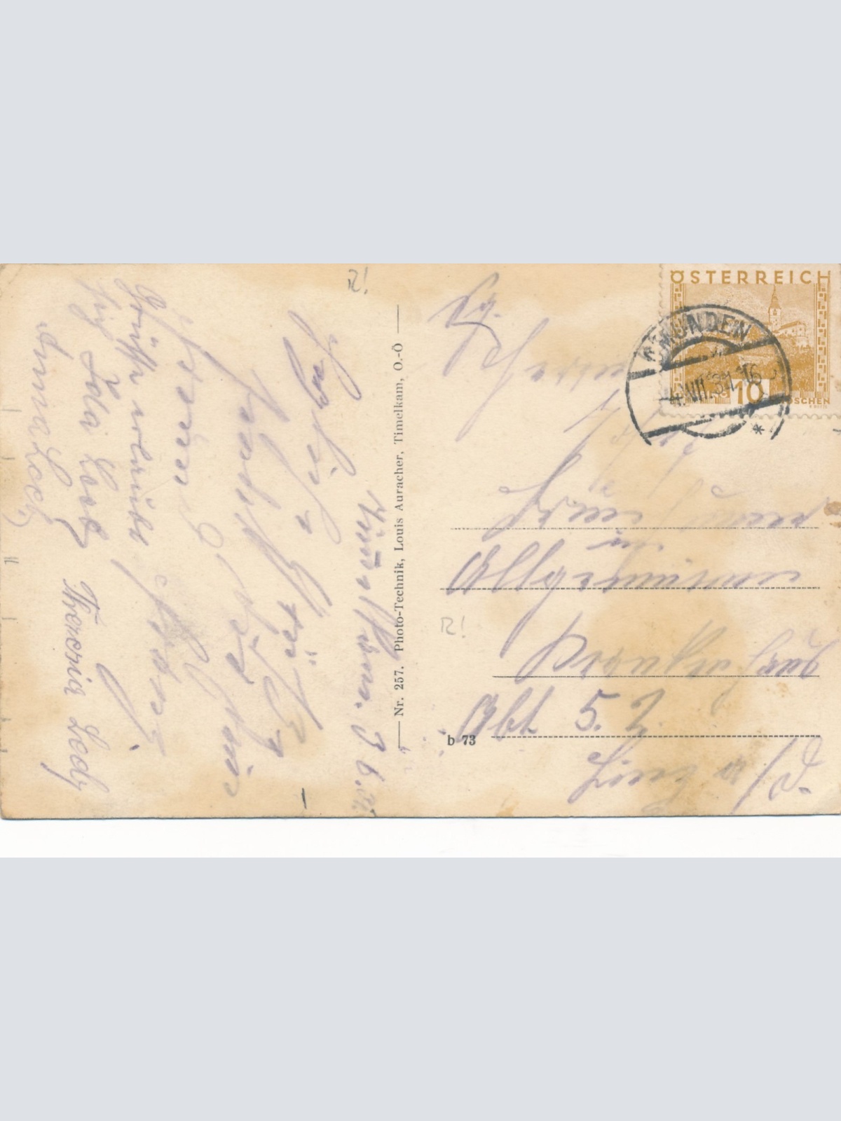 AK aus Timelkam 2 mit Schafberg Oberöst. Ansichtskarte (15043)