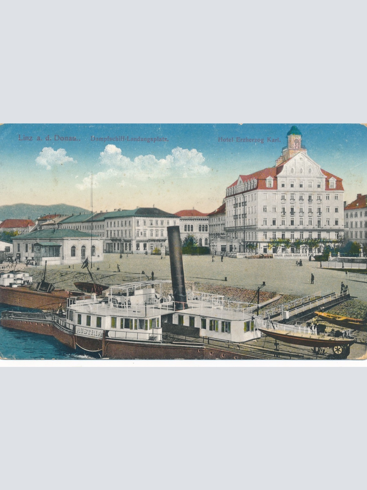 AK aus Linz an der Donau mit Dampfer Austri Oberösterreich Ansichtskarte (15270)